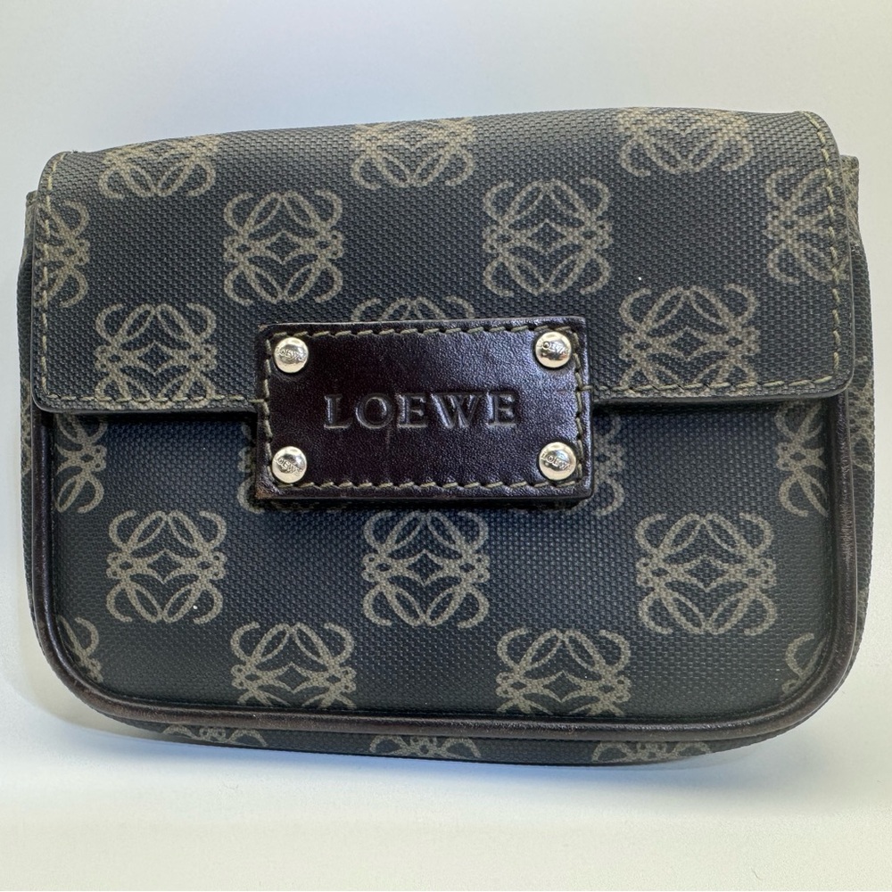 Loewe Anagram Coated Canvas Mini Coin Pouch Wallet 200703 Vintage 2000s